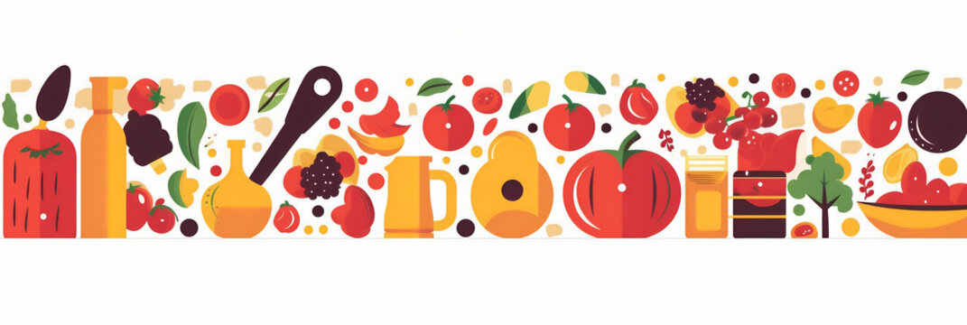 Gastronomie et cuisine (aliments, recettes, restaurants), vector, flat design, illustration et background.