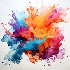 watercolor blobs and splashes abstract design. AI Generated