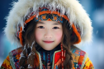 portrait of a girl in winter clothes
