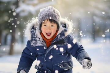 children playing with snow