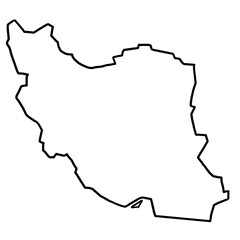 Iran map outline - obrazy, fototapety, plakaty