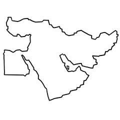 Middle east map outline