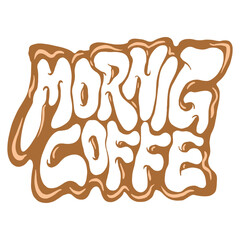 hand lettering sticker Morning Coffe