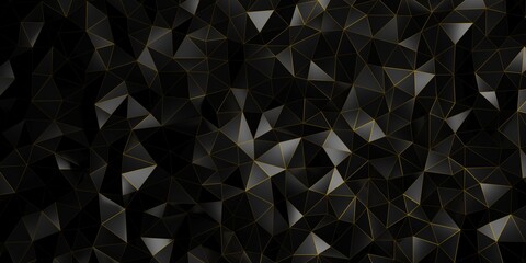 Obraz premium Dark triangle texture pattern background. Futuristic template element