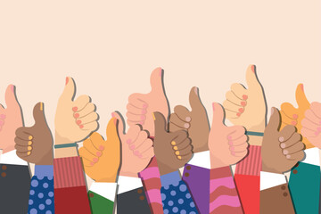 Fototapeta premium hand thumbs up without connecting in vector