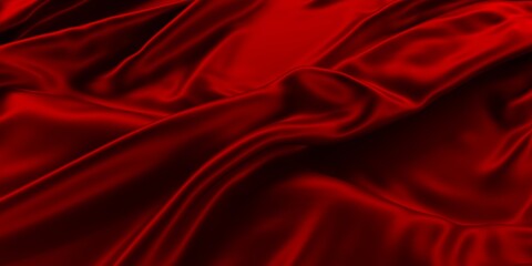 Obraz premium Red silk fabric background. Cloth waves