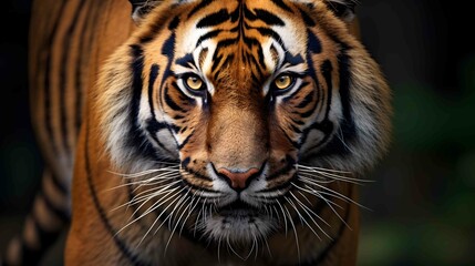 closeup of a tiger's face