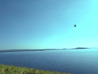 Picture of a blue sky and a little shirt Suitable for background images or various graphic work