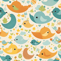 seamless pattern with birds