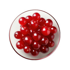 Cranberry on a Plate Isolated on Transparent or White Background, PNG