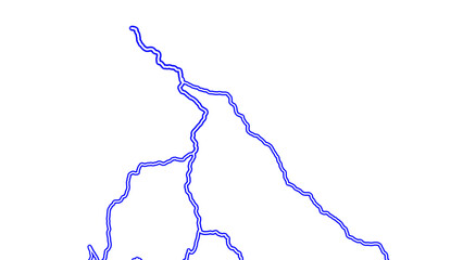 realistic lightning stroke isolated on transparent background, png