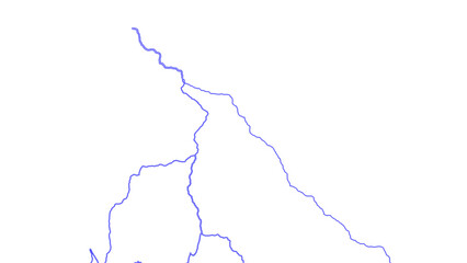 realistic lightning stroke isolated on transparent background, png