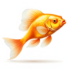 Fototapeta premium gold fish isolated on white background