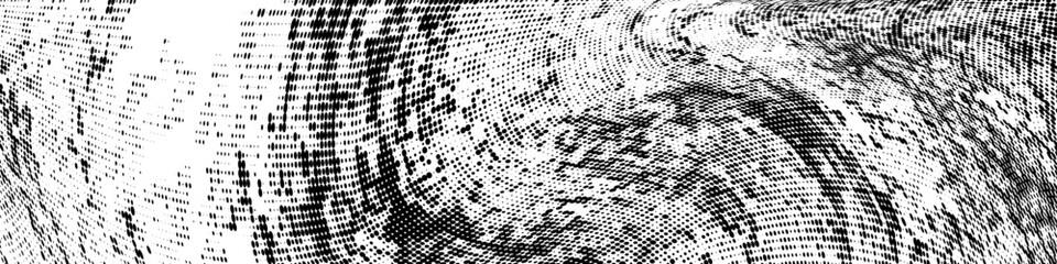 Abstract monochrome grunge halftone pattern. Wide vector illustration	