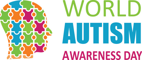 World Autism awareness day observed each year on April 2nd ,creative flat trendy style illustration on white background..eps