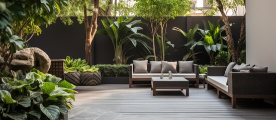Attractive outdoor area with plants and seating.