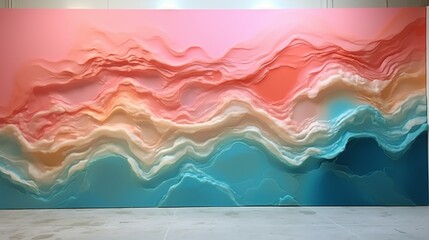 Epoxy wall textures resembling an otherworldly landscape of colors and forms.
