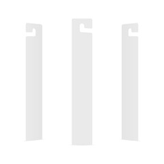 Hanging Holes Rectangle Cards Mockup, Front, Side View, Isolated On White Background. Vector Illustration