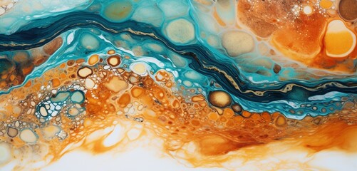 Macro shot showcasing the seamless blend of colors and textures on a modern epoxy wall, captured in...