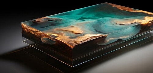 Playful interplay of light and dark on a subtly textured epoxy surface, rendered in high-definition...