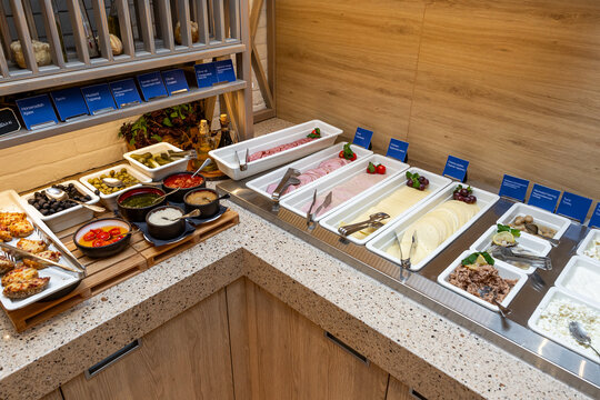 Buffet Breakfast at the hotel. Select a menu of various ready-made products