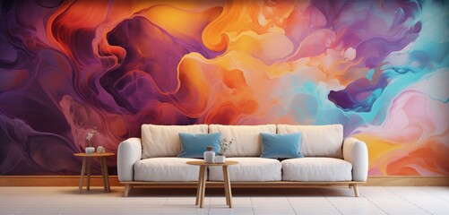 Abstract epoxy swirls forming a mesmerizing and realistic wall texture, presented in vivid HD...