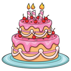 Cartoon birthday cake