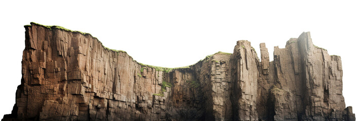 Majestic cliffs with rugged edges, cut out