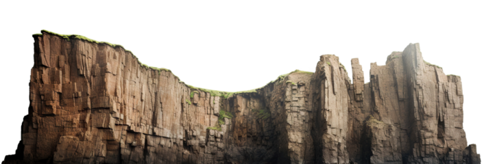 Majestic cliffs with rugged edges, cut out
