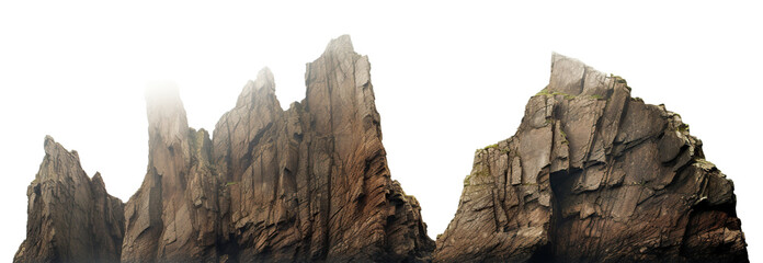 Majestic cliffs with rugged edges, cut out
