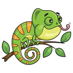 Fototapeta premium Cute cartoon chameleon