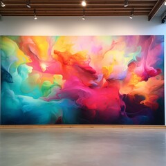 A symphony of colors converging on an epoxy-coated wall in a breathtaking display, presented in high-definition.