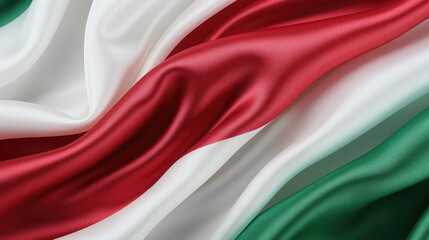Fototapeta premium White-red-green fabric close-up