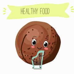 Vector cartoon character carambola; carom; funny vegetable; fruit. Farm fresh harvest; agriculture organic veggie or vegetarian food ripe product.