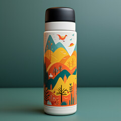 Fototapeta premium thermos, plastic bottle and cup