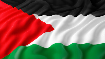 Waving flag of Palestine