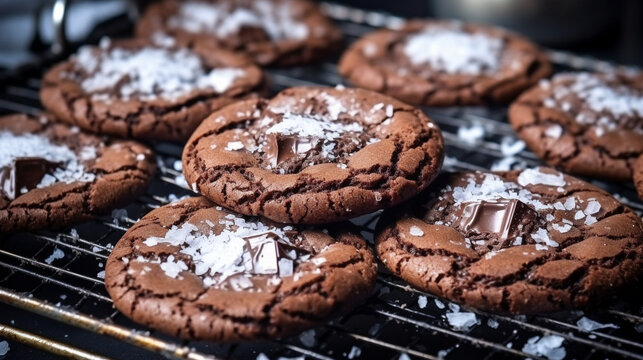 chocolate cookies on a plate HD 8K wallpaper Stock Photographic Image 