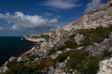 Fototapeta na wymiar Whte cliffs of Jangul, Crimea