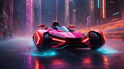 racing car in the night