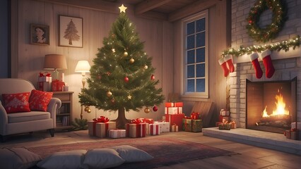 christmas tree with gifts