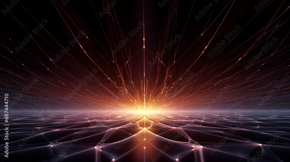 Wall mural luminous threads of light weaving an intricate web, capturing the essence of connectivity in a digit