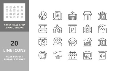 city services 64px and 256px editable vector set 1/2