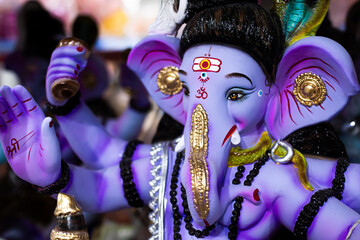 Ganesh Chaturthi celebrations in Mumbai with idols of Lord Ganesha	