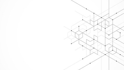 Illustration of hexagons pattern. Geometric abstract background with simple hexagonal elements. Creative idea for medical, technology or science design