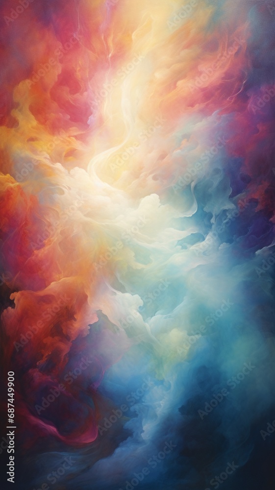 Wall mural a symphony of luminous particles dancing in harmony, casting dynamic shadows on an abstract canvas o
