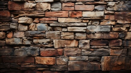 A medieval wall constructed from aged bricks