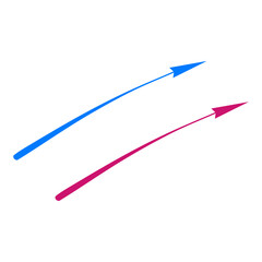 red and blue arrows