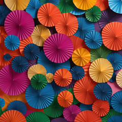 Fototapeta na wymiar seamless pattern with colorful umbrellas