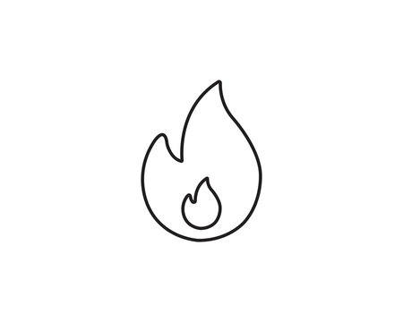 Fire flame icon vector symbol design illustration isolated