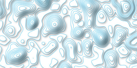 Abstract white background with colorful gradient Topographic line map and shadows Vector Sea map and mount map geographic and topographic contours map be design with White background. 